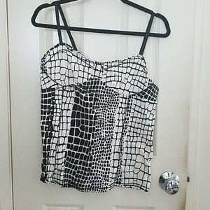 Animal print tank top with adjustable straps